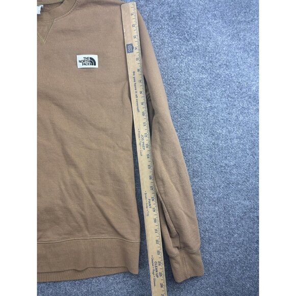 The North Face Sweatshirt Mens Small Brown Fleece Crewneck Pullover Logo Stretch - Picture 5 of 7